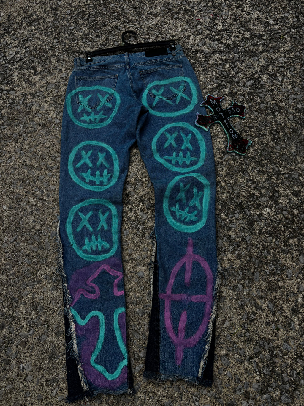 Toxic Candy 🍬 Custom Stacked Denim Jeans