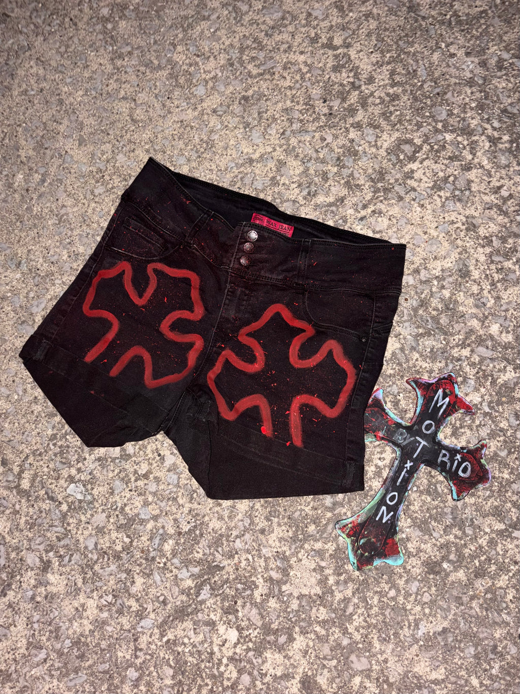 Death Before Doubt custom Denim Shorts-Women’s