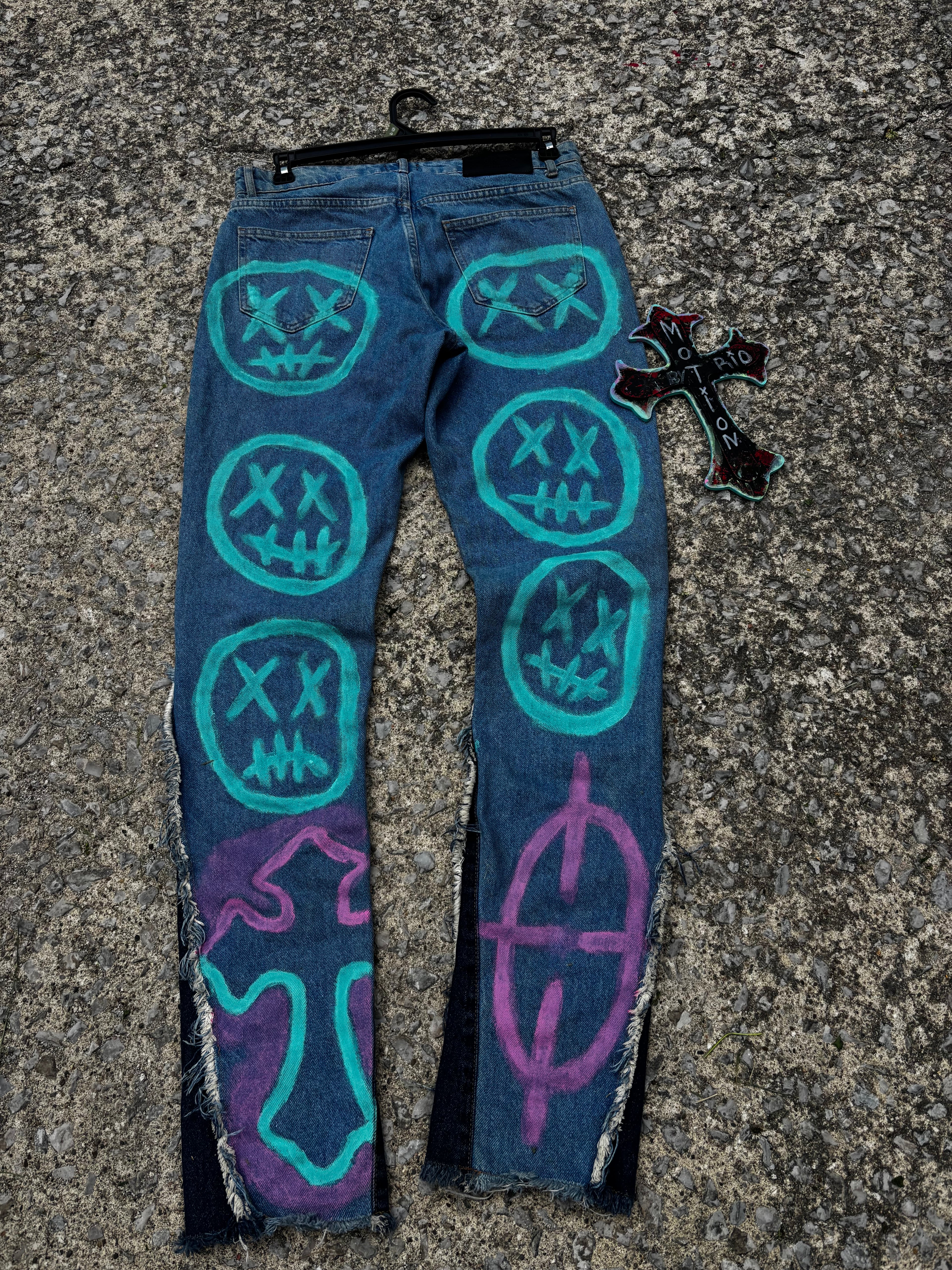 Toxic Candy 🍬 Custom Stacked Denim Jeans