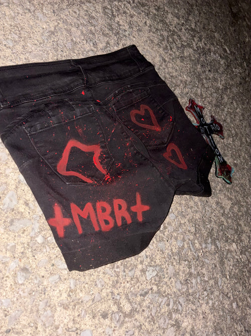 Death Before Doubt custom Denim Shorts-Women’s