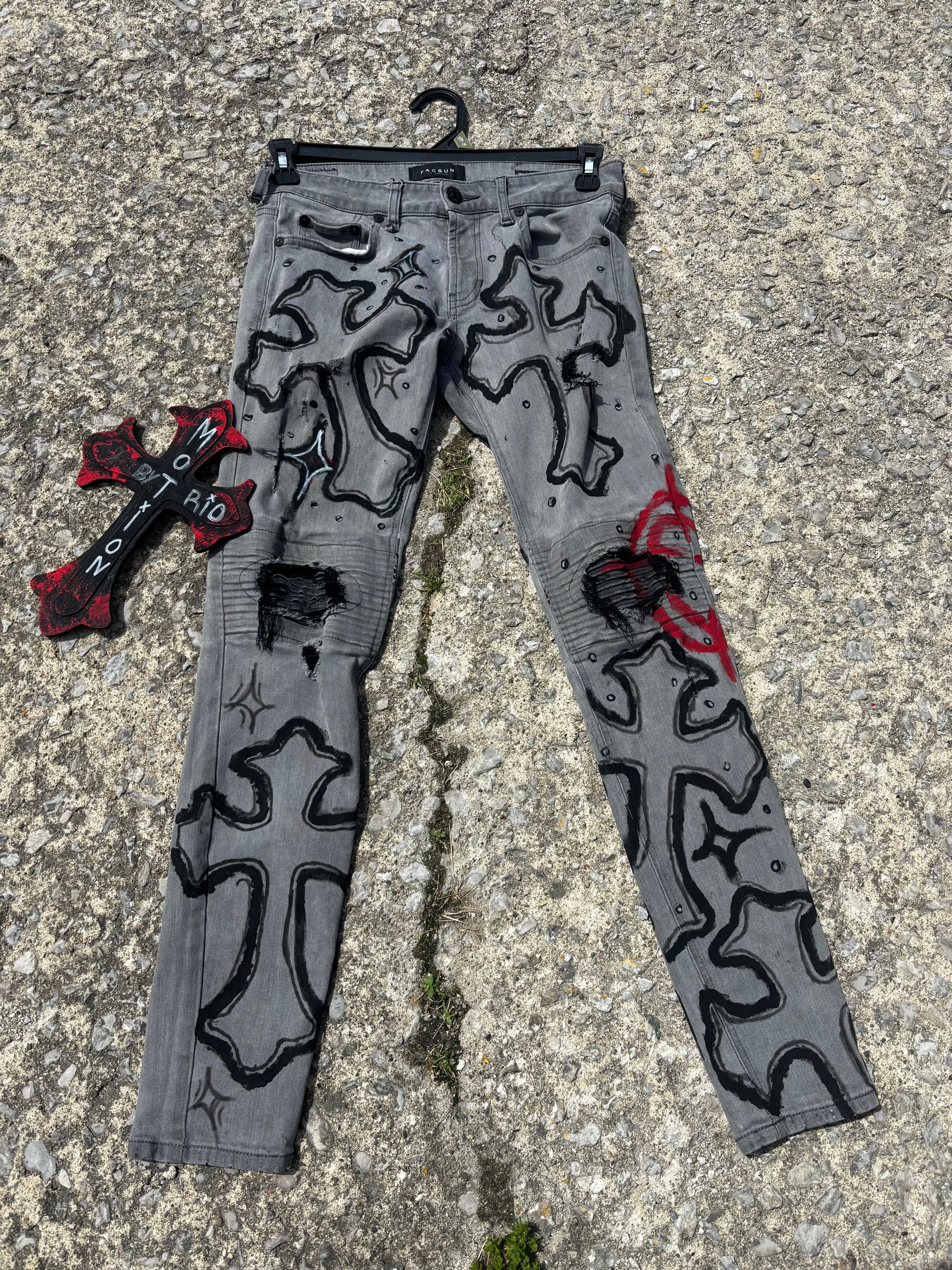 Silent Sinners Custom Denim Jeans