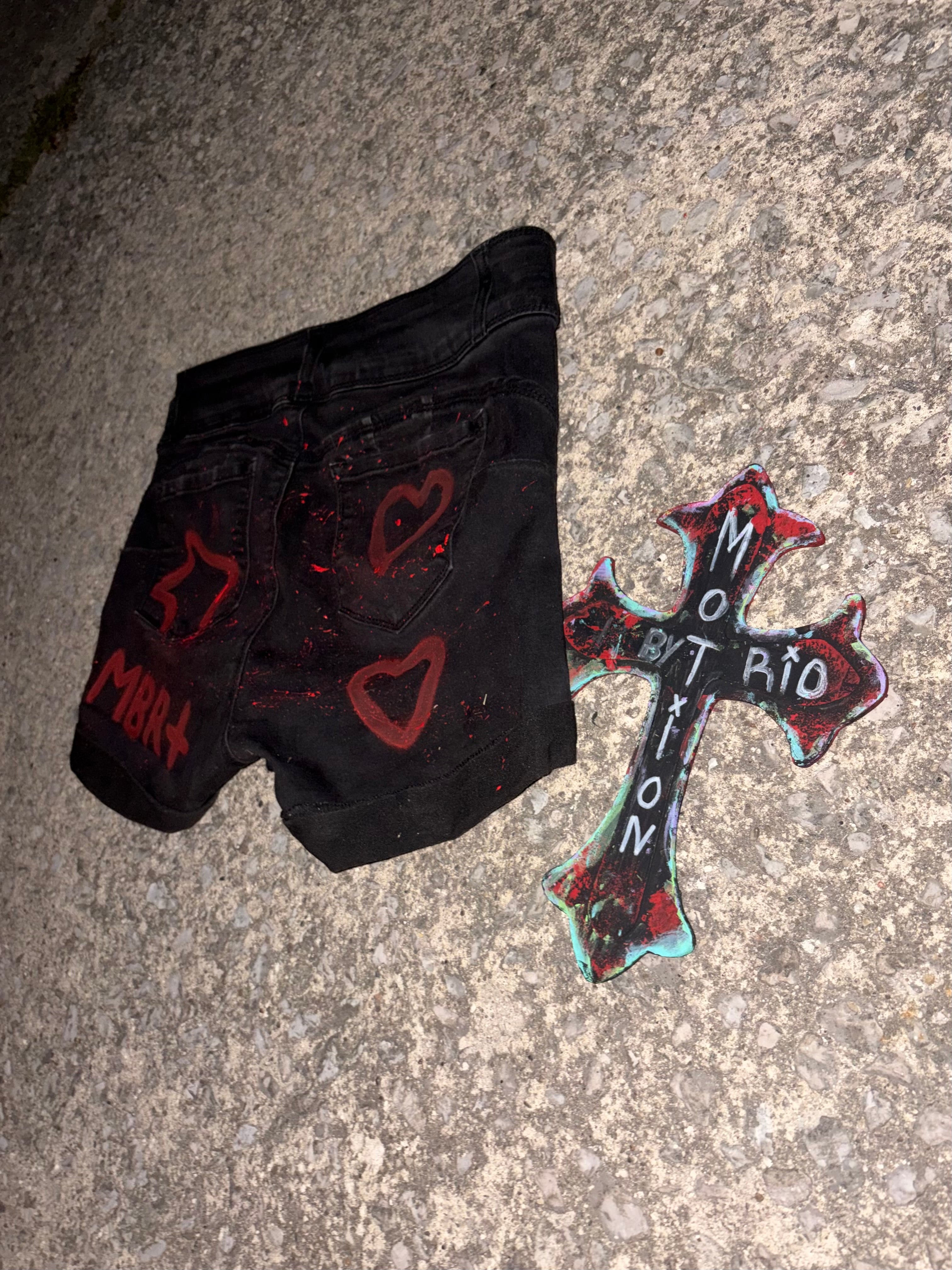Death Before Doubt custom Denim Shorts-Women’s