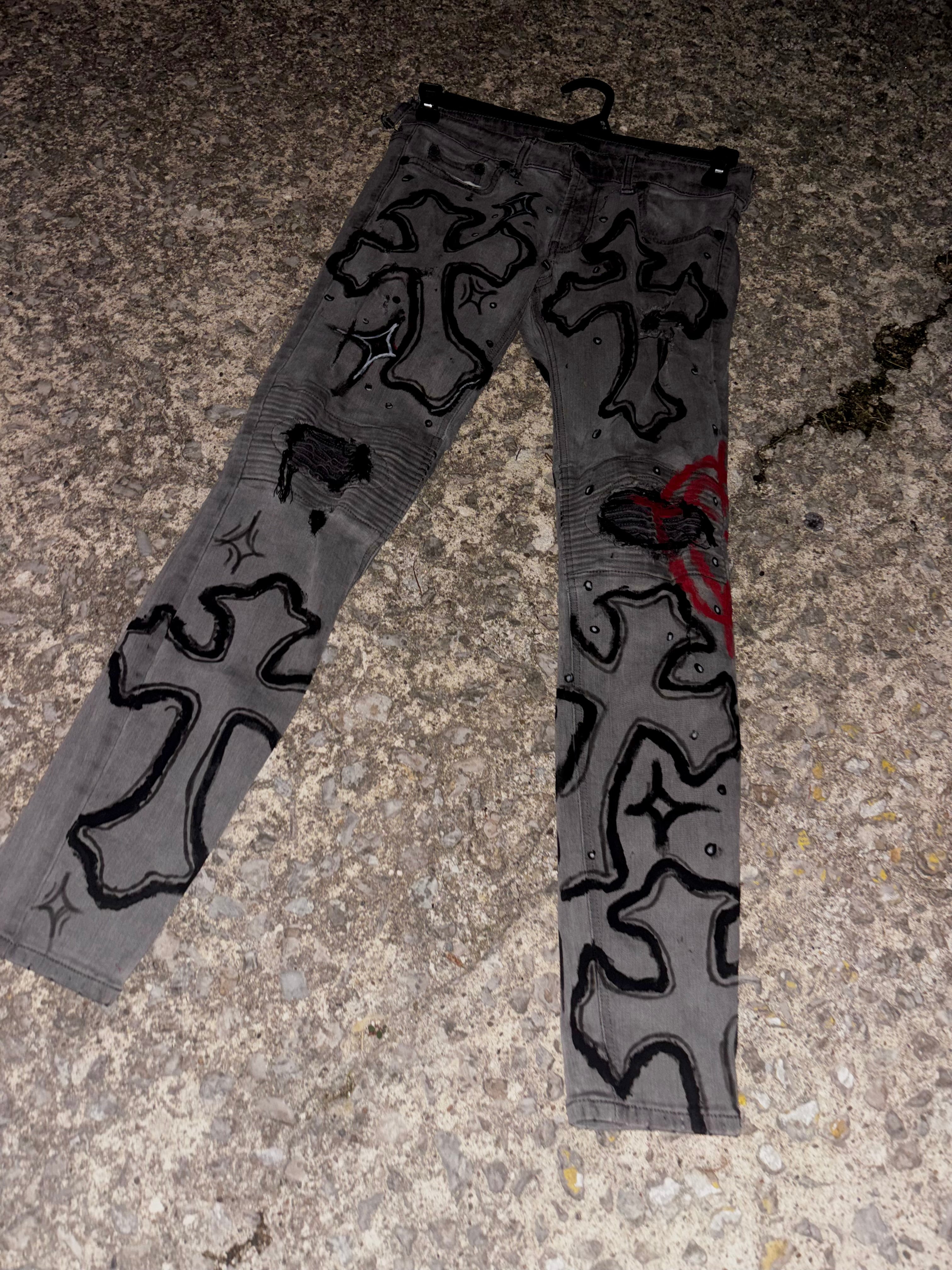 Silent Sinners Custom Denim Jeans