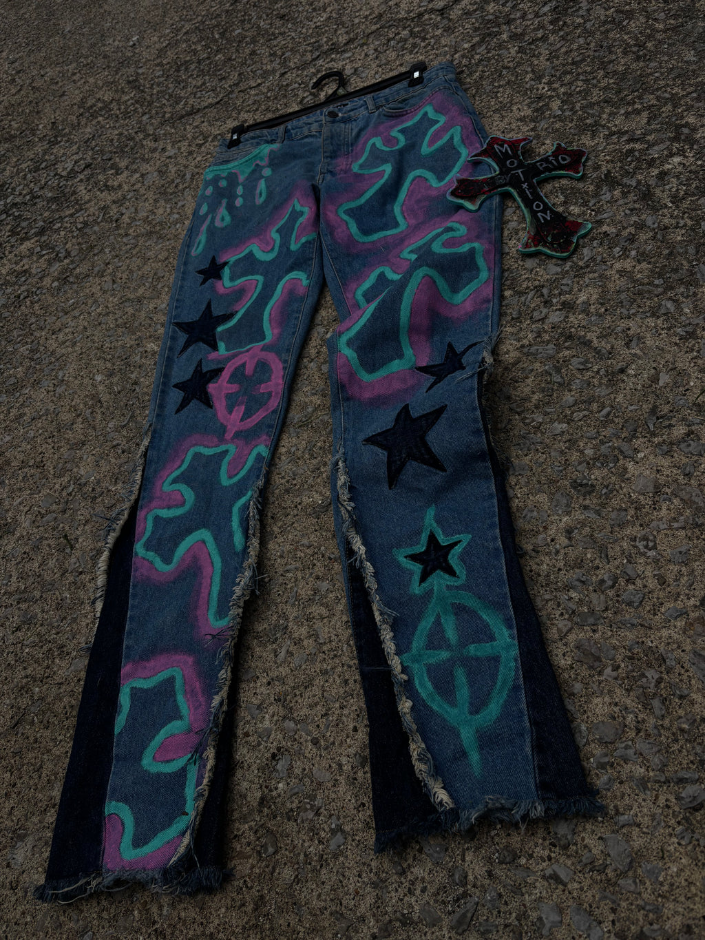 Toxic Candy 🍬 Custom Stacked Denim Jeans