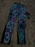 Toxic Candy 🍬 Custom Stacked Denim Jeans