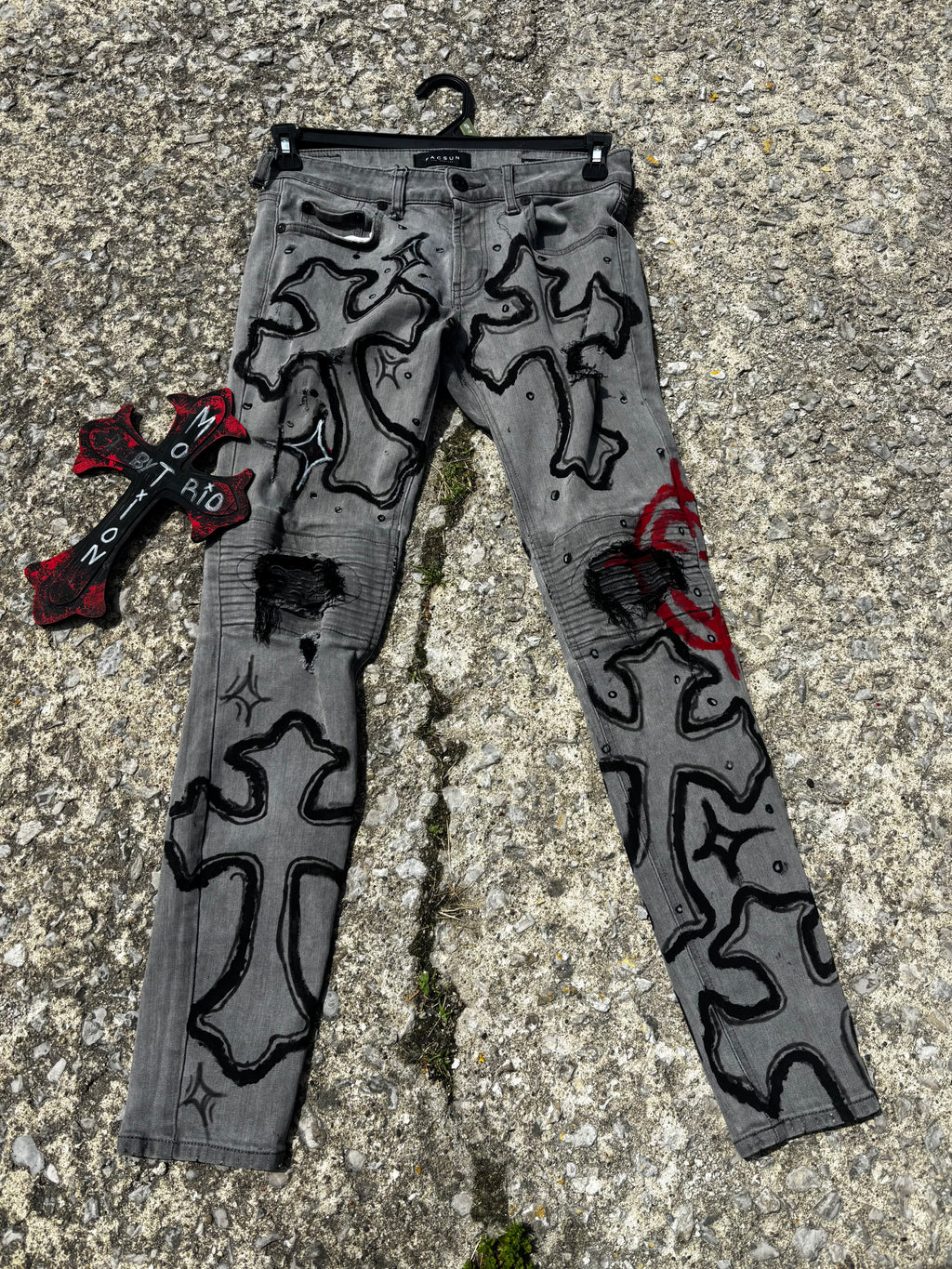 Silent Sinners Custom Denim Jeans